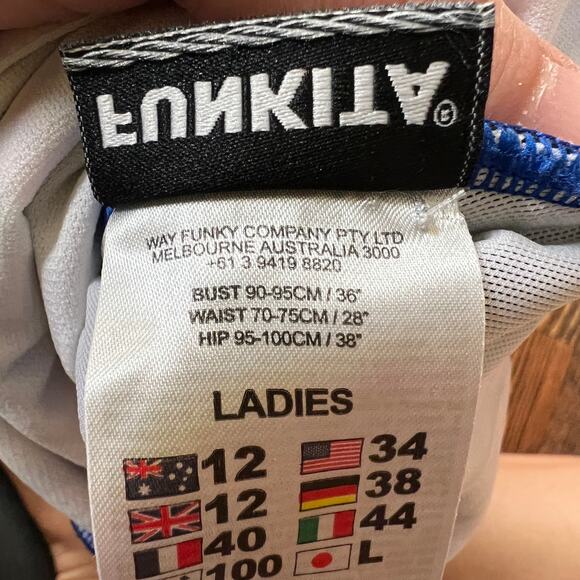 Funkita Ladies Swimsuit Brush Strokes Ruched One Piece Size 34 $110 - Picture 8 of 8